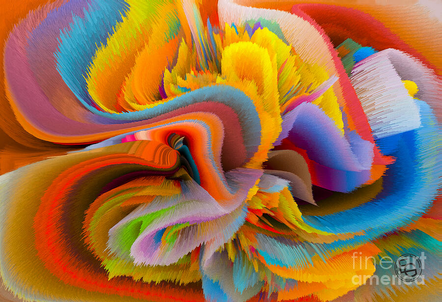 A Flower In Rainbow Colors Or A Rainbow In The Shape Of A Flower 4 Mixed Media by Elena Gantchikova
