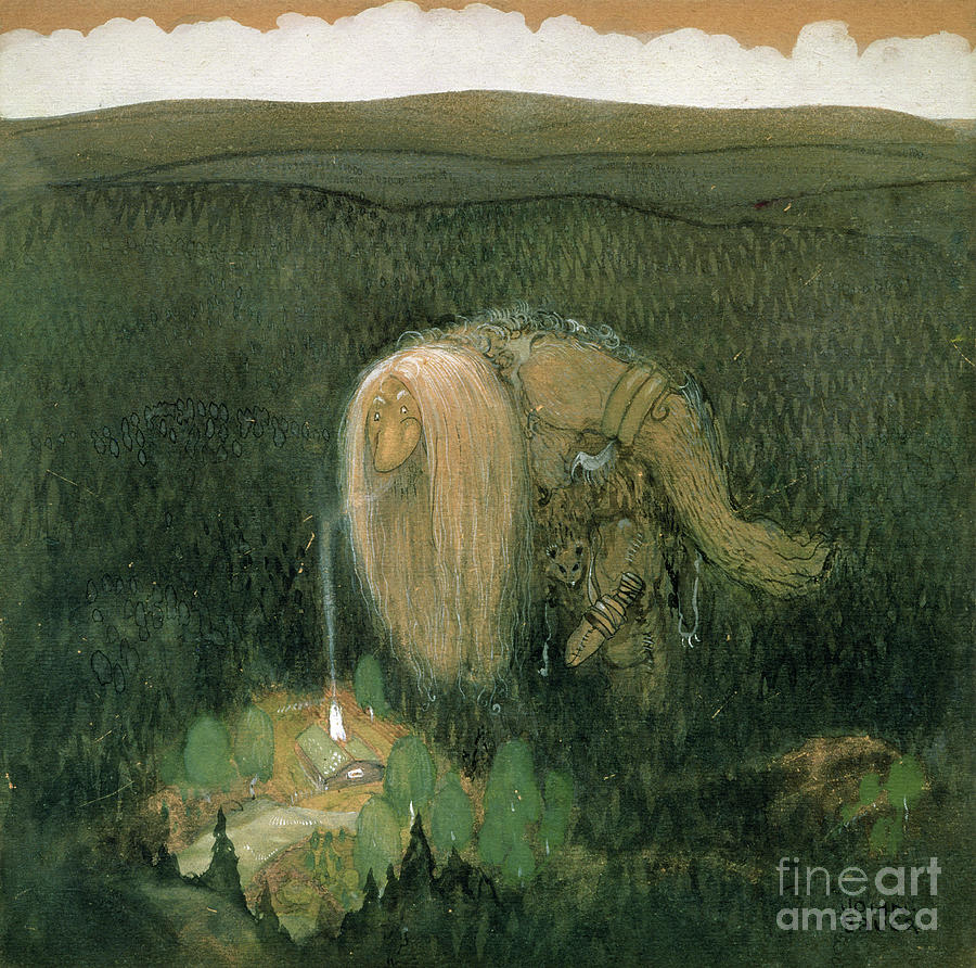 A Forest Troll, C.1913 Painting by John Bauer