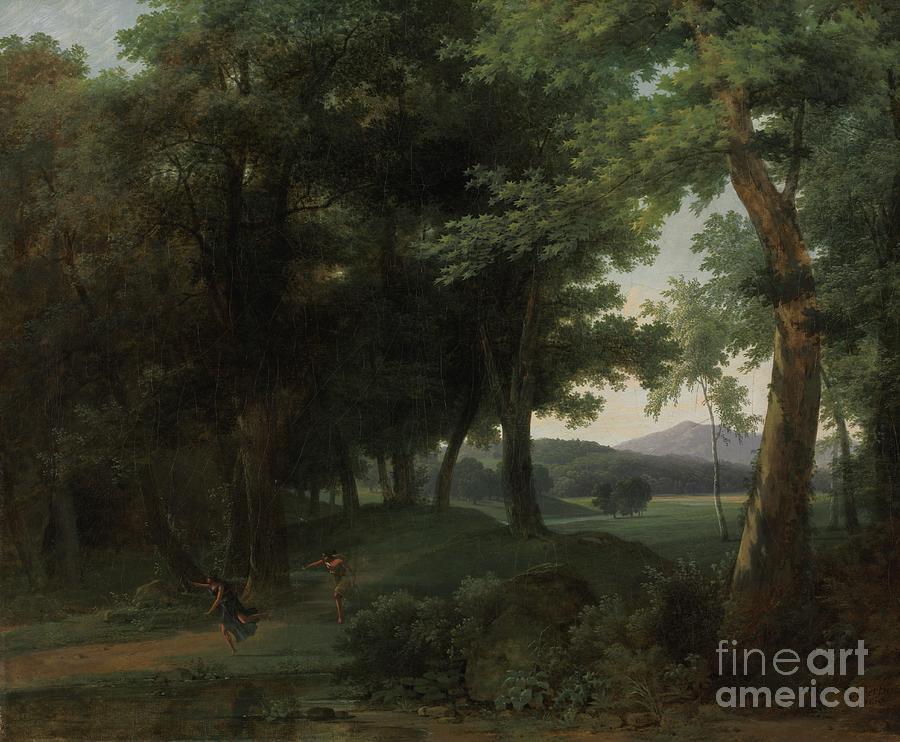 A Forest With Apollo And Daphne Drawing by Heritage Images
