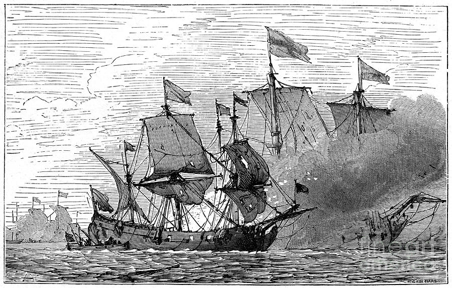 A French Brûlot Fire Ship, 18th Drawing by Print Collector