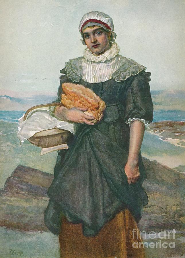 A French Fisher Girl Drawing by Print Collector