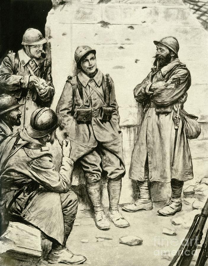 A French Recruit Among The Veterans Drawing by Print Collector