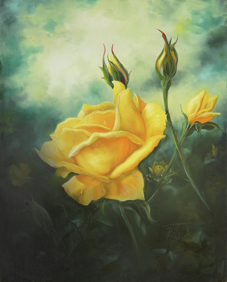 Yellow Friendship Rose Painting by Lynne Pittard