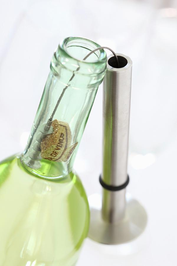 A Gadget For Removing Broken Cork From A Bottle Of Wine Photograph by Jalag / Michael Bernhardi
