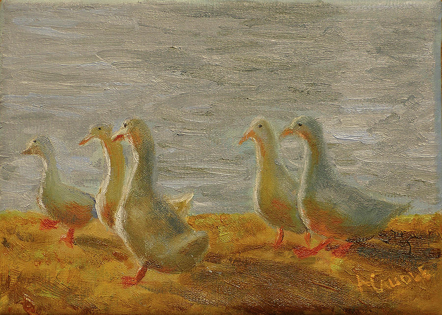 A Gaggle of Geese Painting by Ann Caudle - Fine Art America