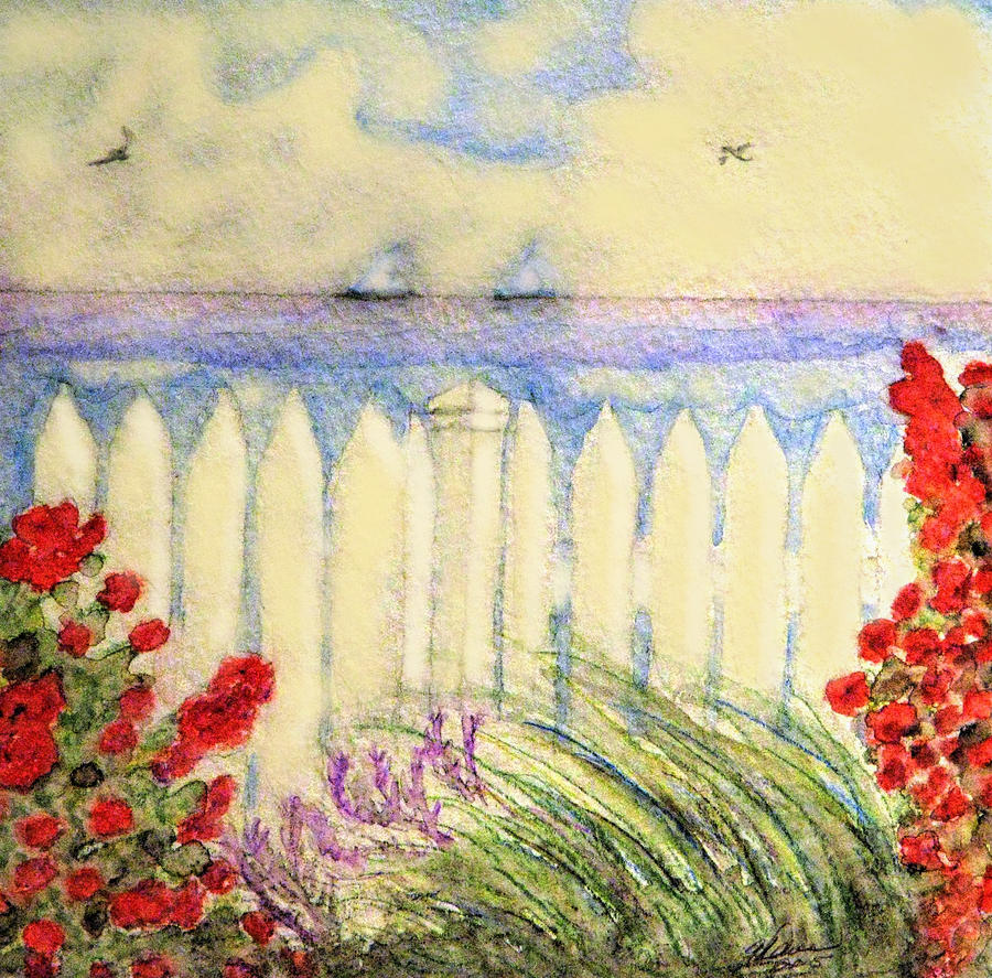 A Garden By The Sea Painting by Angela Davies