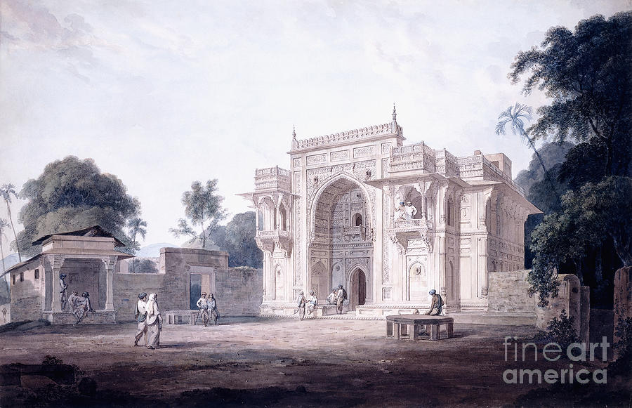 Thomas Daniell Painting - A Gate Leading To A Mosque, Chunargarh, Uttar Pradesh, C. 1789-90 by Thomas Daniell