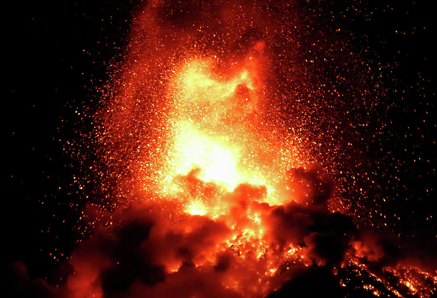 A General View Shows Fuego Volcano Photograph by Luis Echeverria - Fine ...