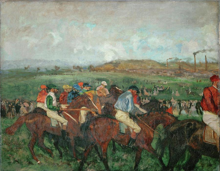 A gentlemens race. Before the start, 1862, partly repainted in 1882. Painting by Edgar Degas -1834-1917-
