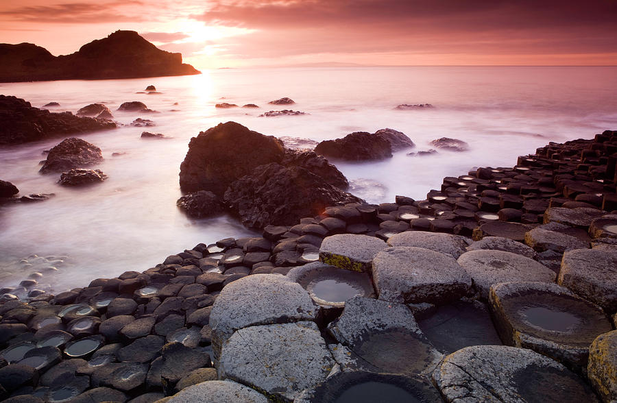A Giants Causeway With Fog On The Photograph by Richardwatson