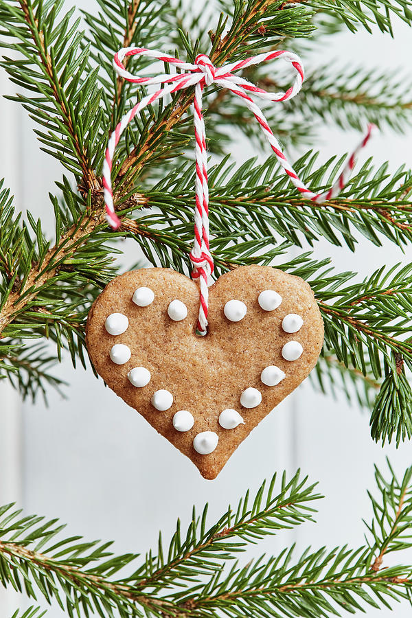 A Gingerbread Heart Christmas Tree Decoration Photograph by Brigitte Sporrer