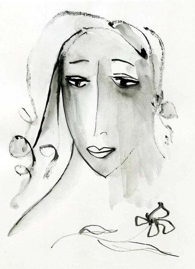 Woman Drawing - A Girl by Catalina Lira