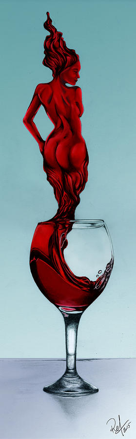 A Glass of Brunello di Montalcino Digital Art by Raffaello Saverio Padelletti