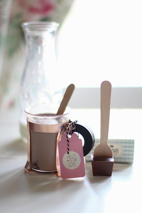 A Glass Of Cocoa Made From Chocolate Spoon Photograph by Sylvia E.k Photography