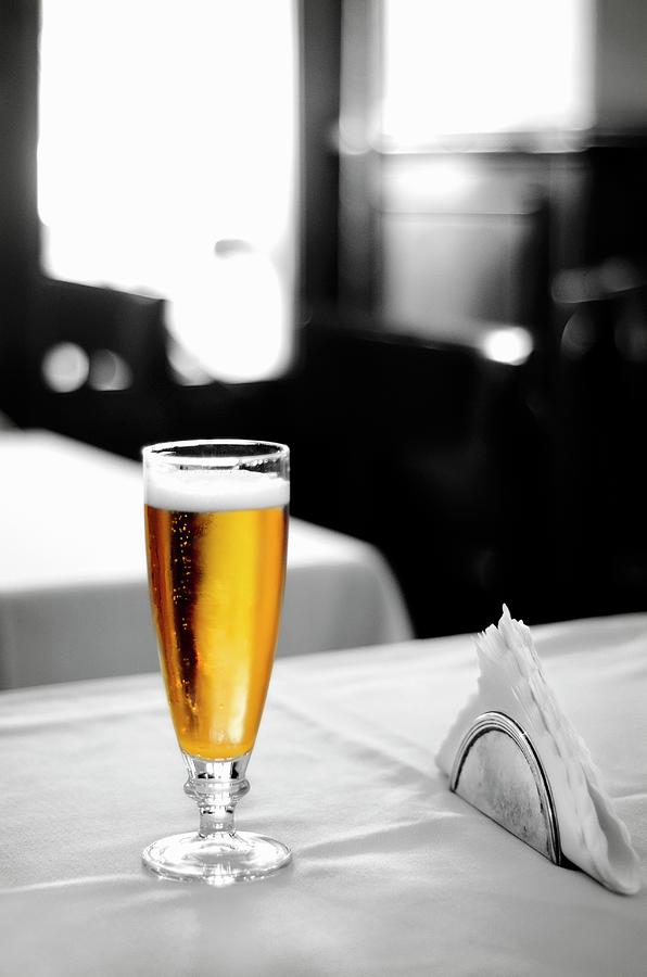 A Glass Of Lager On A Table In An Italian Bar Photograph by Jamie Watson