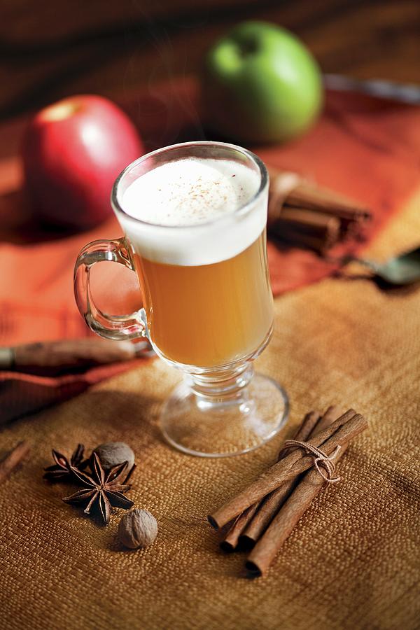 A Glass Of Mulled Apple Cider Photograph by Cindy Haigwood