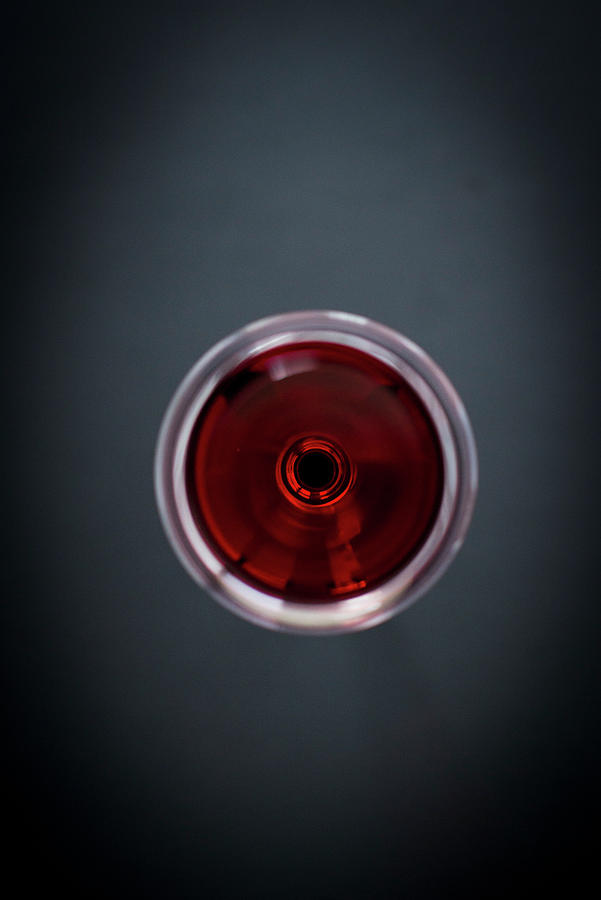 A Glass Of Red Wine From Above Photograph by Manuela Rüther | Pixels