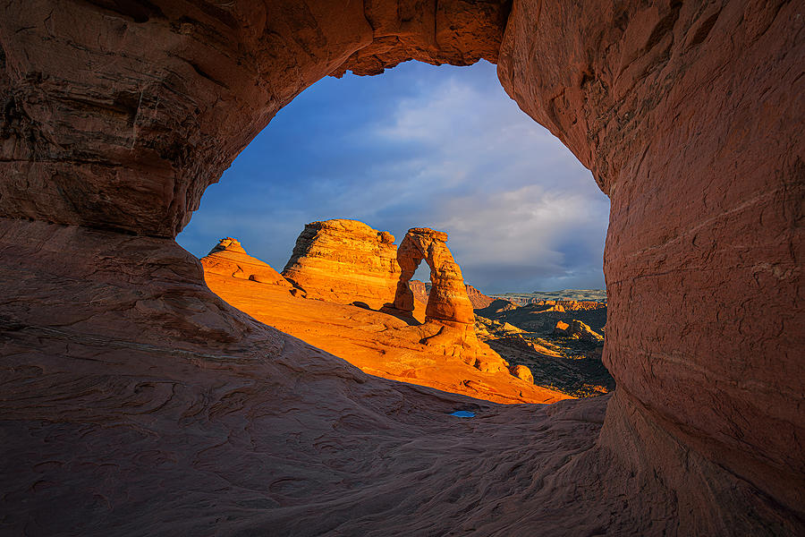Landscape Photograph - A Glimpse Of Delicate Arch At Golden Hour by Mei Xu