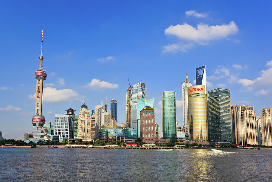 A Glorious Day At Pudong Photograph by Tom Bonaventure