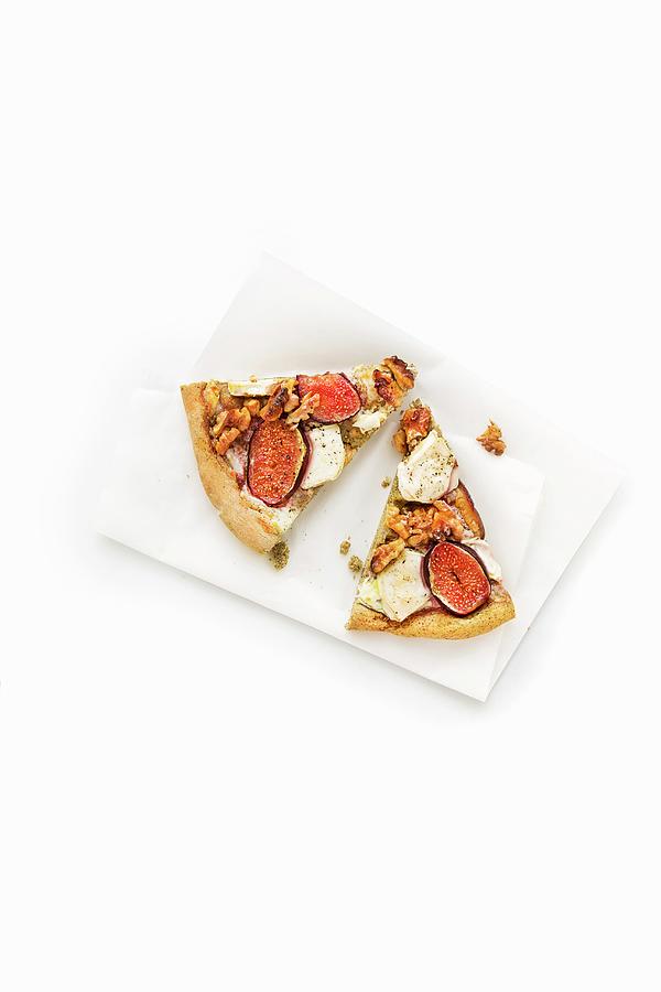 A Goats Cheese Pizza With Figs, Walnuts And Hemp Flour Photograph by Jalag / Stefan Bleschke