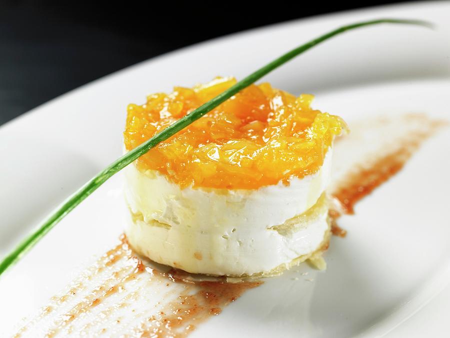 A Goats Cheese Tartlet With Mango Chutney Photograph by Foto4food