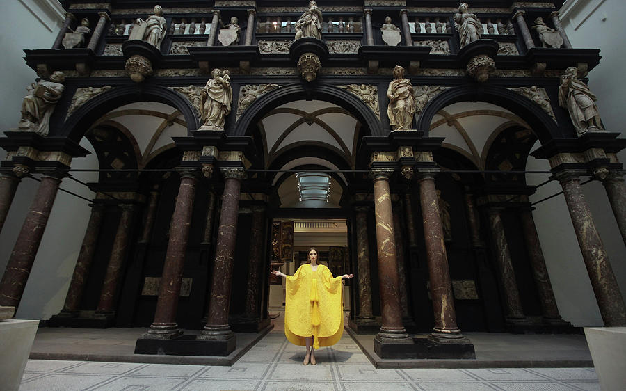 A Golden Spider Silk Cape Is Unveiled Photograph by Oli Scarff