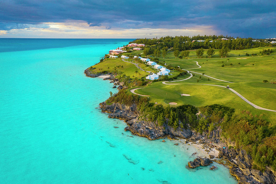 A Golf Course And A Hotel Near The Ocean In Bermuda Photograph by Cavan Images