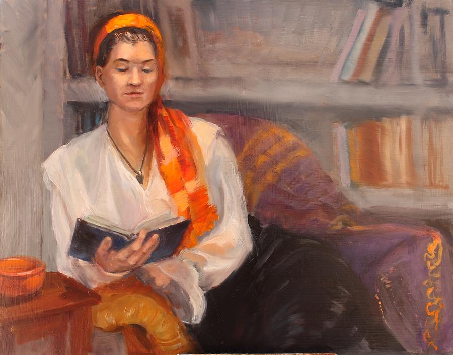 A Good Book Painting by Marian Berg