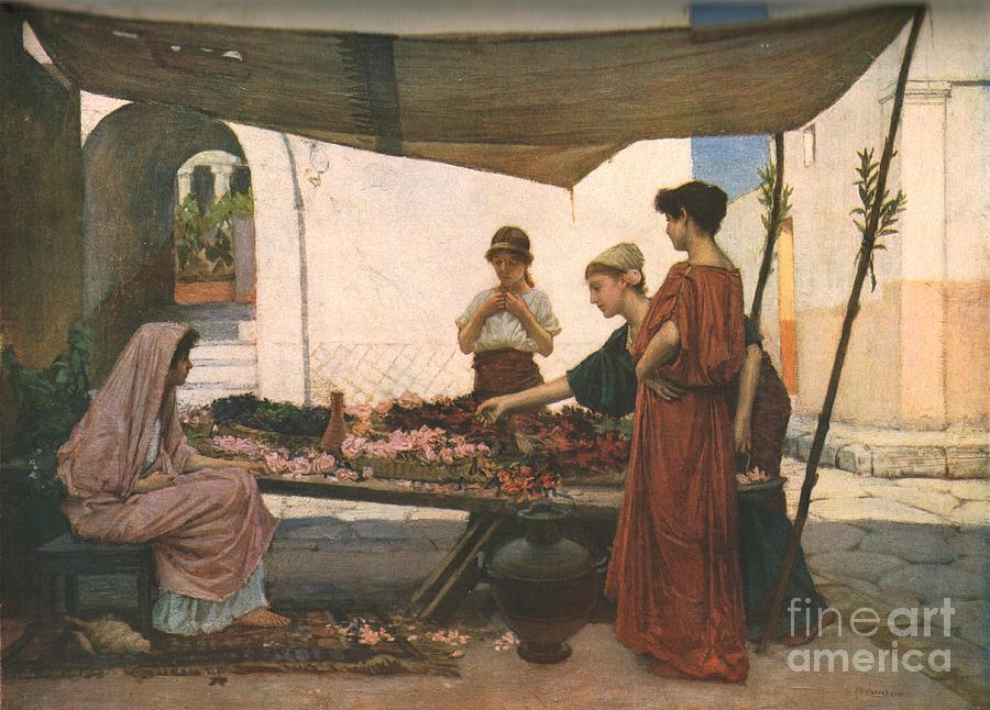 A Grecian Flower Market Drawing by Print Collector