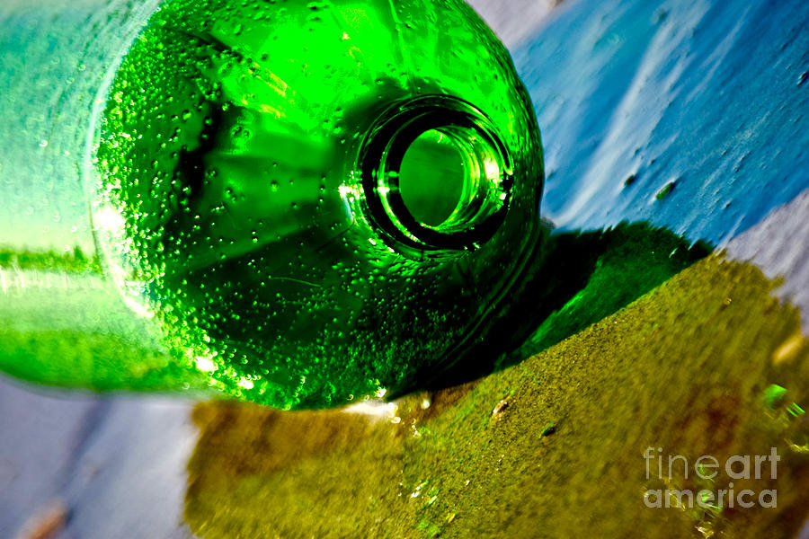 A Green Glass Bottle  Photograph by Debra Banks