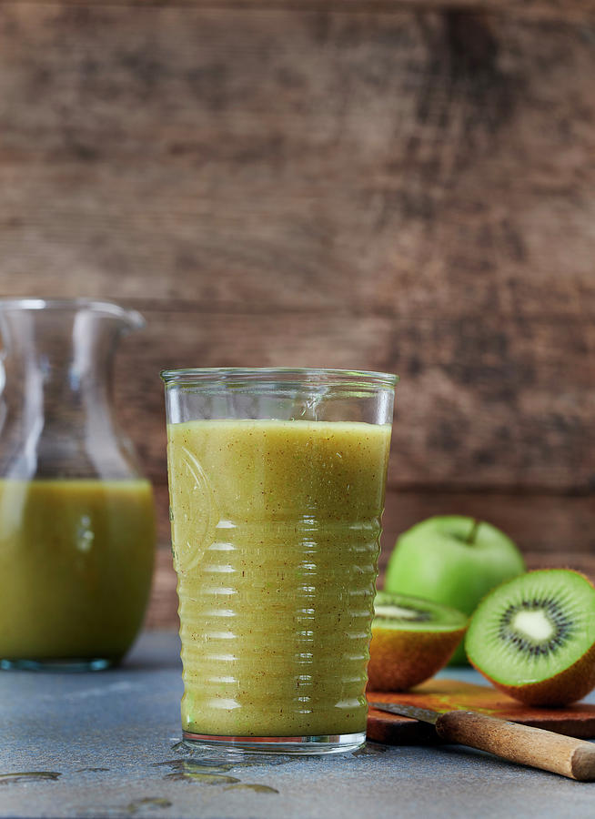A Green Kiwi, Lettuce And Apple Smoothie Photograph by Stefan Schulte-ladbeck