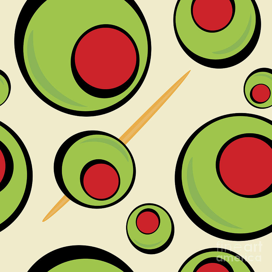 Salad Digital Art - A Green Olives Pattern That Tiles by Arena Creative Salad Digital Art - A Green Olives Pattern That Tiles by Arena Creative
