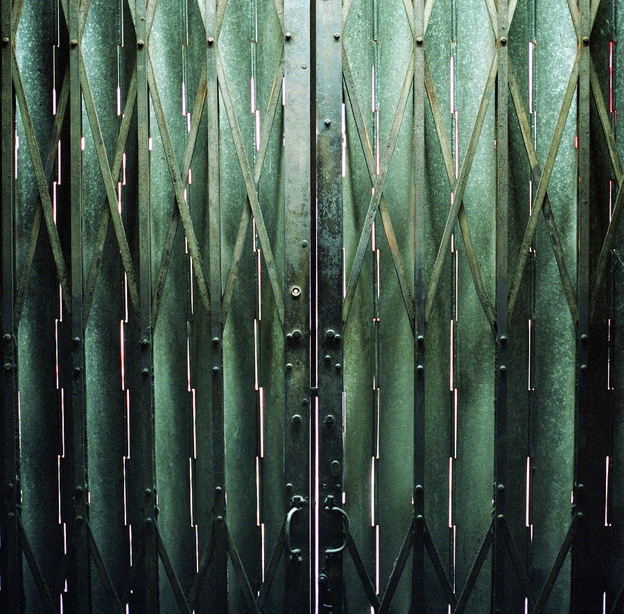A Greenish Steel Gate Of A 50 Years Old Photograph by Kevin Liu