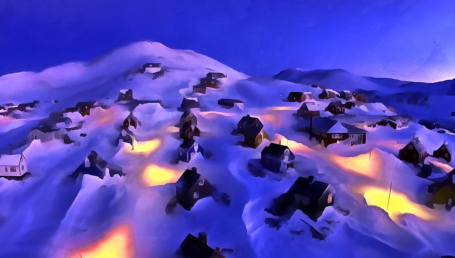 A Greenland Village View by Mario Carini A Greenland Village View by Mario Carini