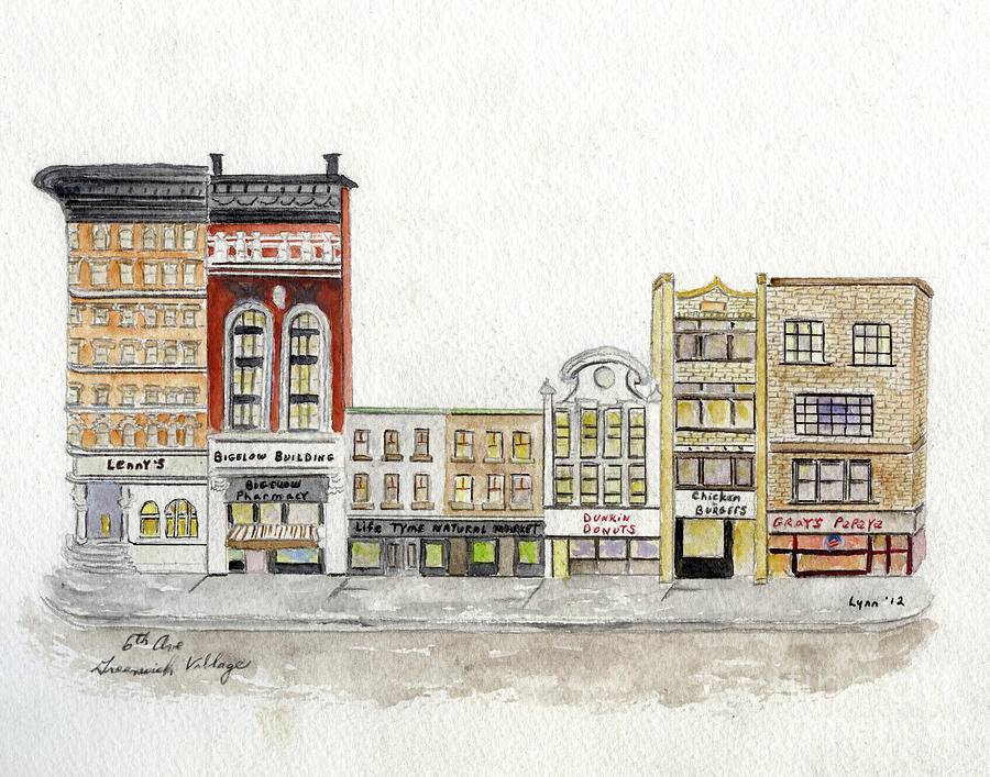 A Greenwich Village Streetscape Painting by Afinelyne