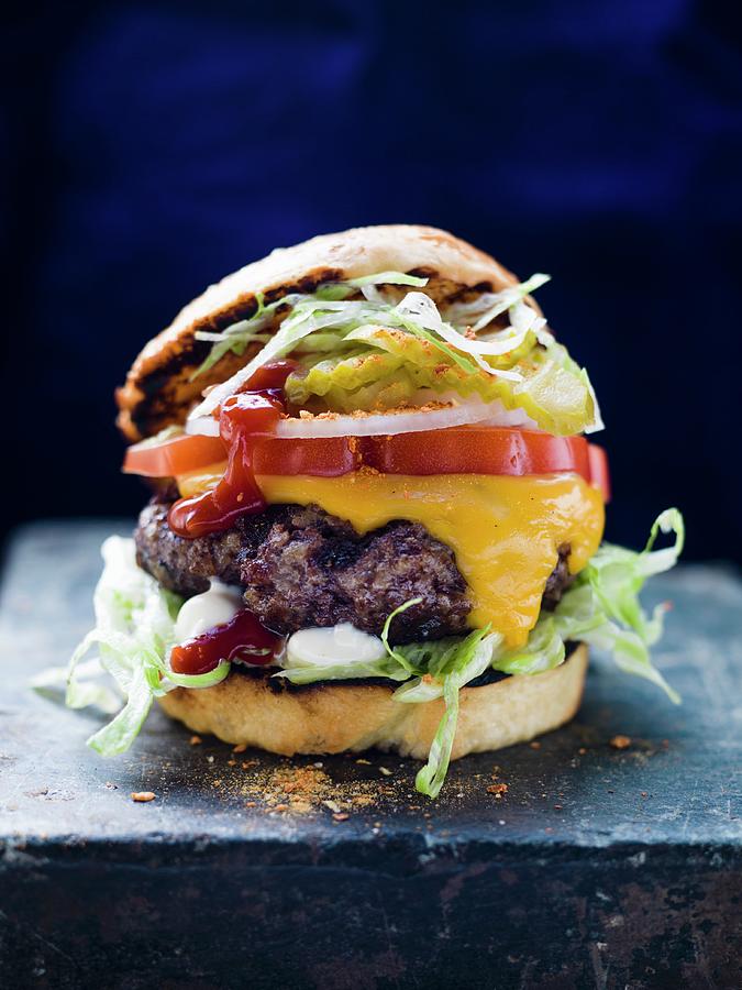 A Grilled Cheeseburger Photograph by Eising Studio