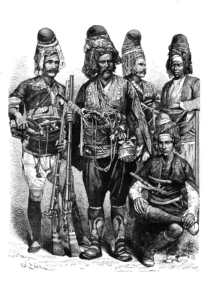 A Group Of Zeibeks, Asia Minor, 1895 Drawing by Print Collector
