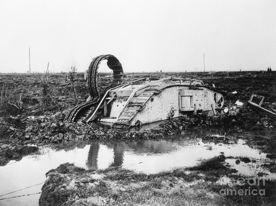 A Half Submerged Tank Photograph by Bettmann