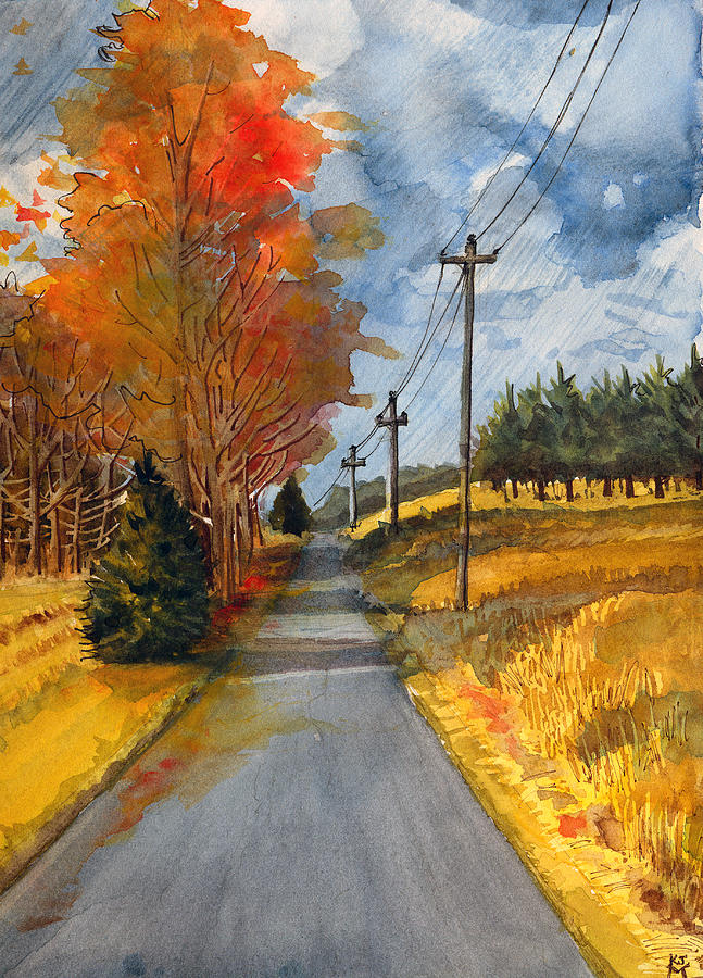 A Happy Autumn Day Painting by Katherine Miller