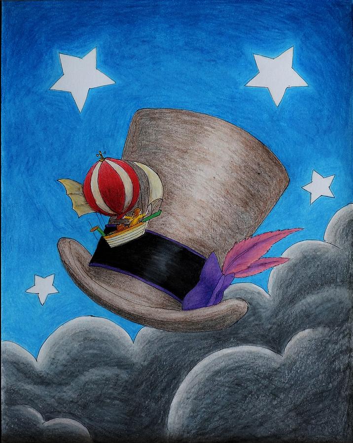 A Hat In The Sky Drawing by Matt Konar