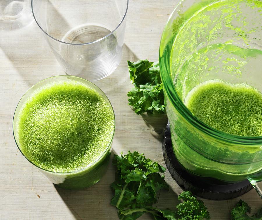A Healthy Green Kale Shake Photograph by Jim Scherer