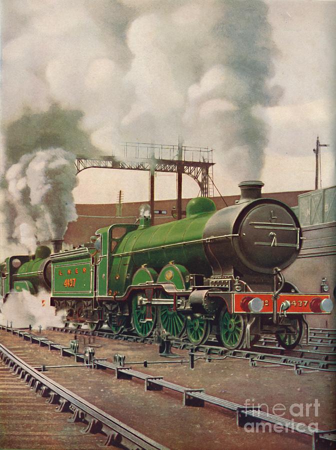 A Heavy Express Train Leaving Kings Drawing by Print Collector