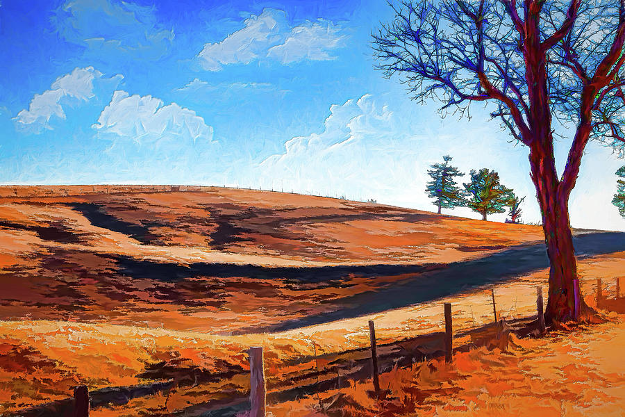 A Hill and Some Clouds in the Blue Ridge AP Digital Art by Dan Carmichael