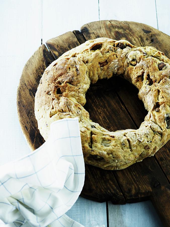 A Homemade Bread Wreath Photograph by Mikkel Adsbl