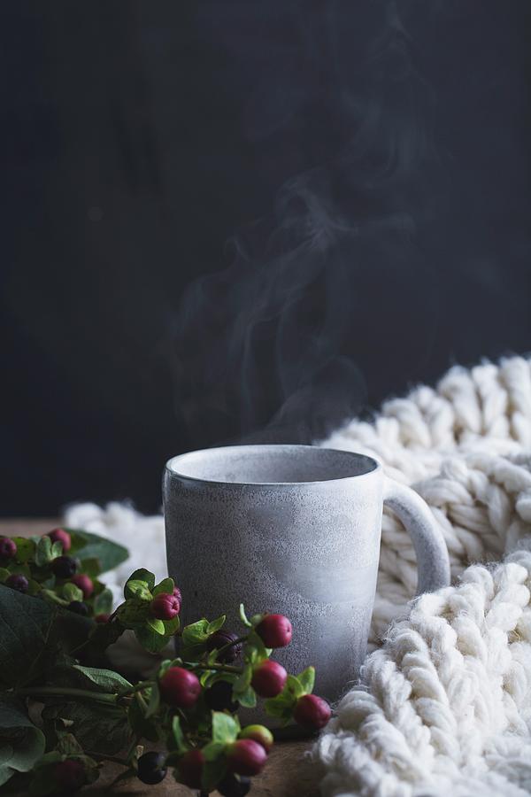 A Hot Drink In A Stoneware Mug Photograph by Rose Hewartson