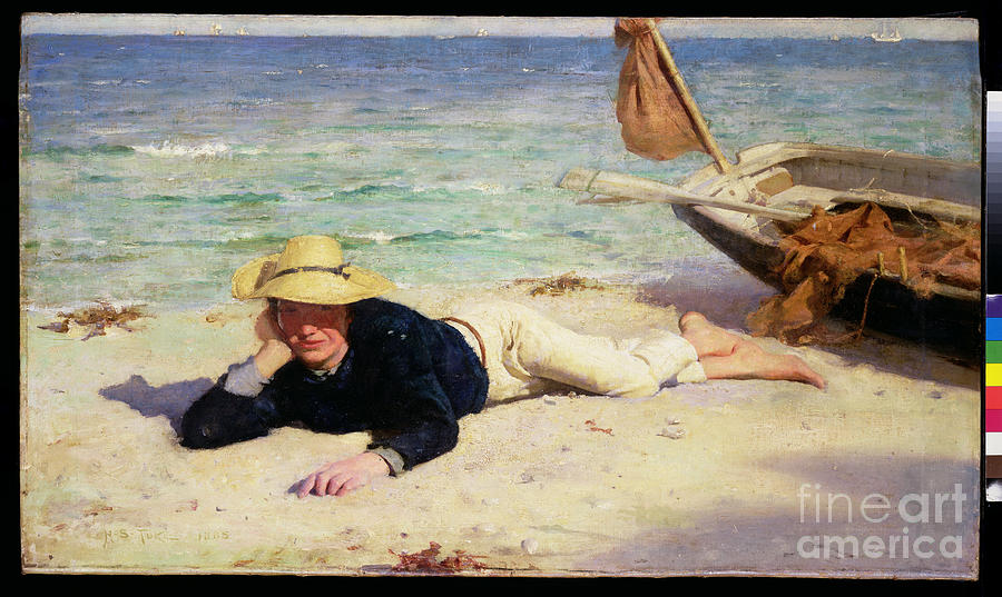 A Hot Summer Day, 1885 Painting by Henry Scott Tuke
