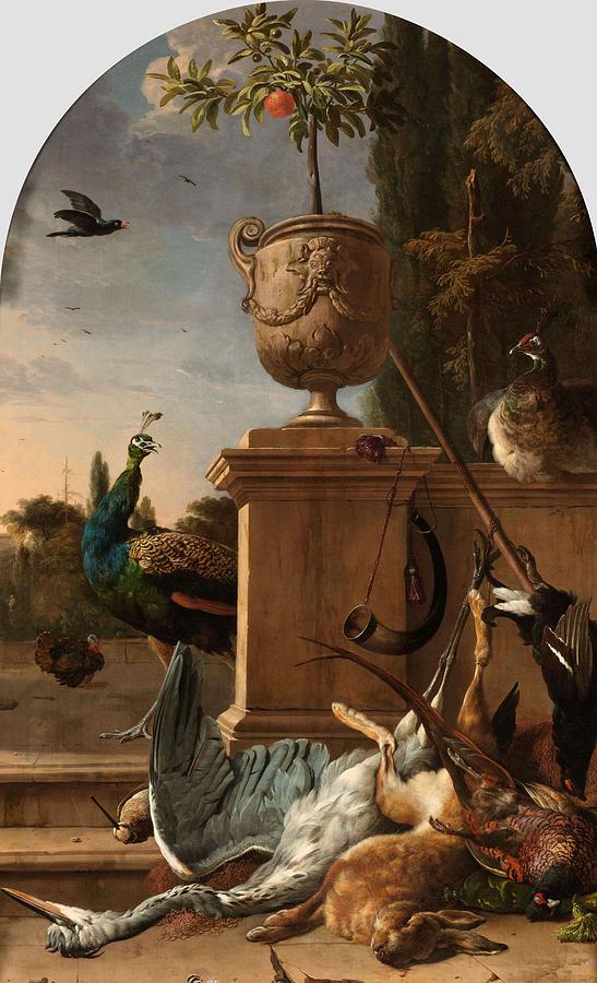 A Hunters Bag On A Terrace, Melchior D Hondecoeter, C. 1678 Painting