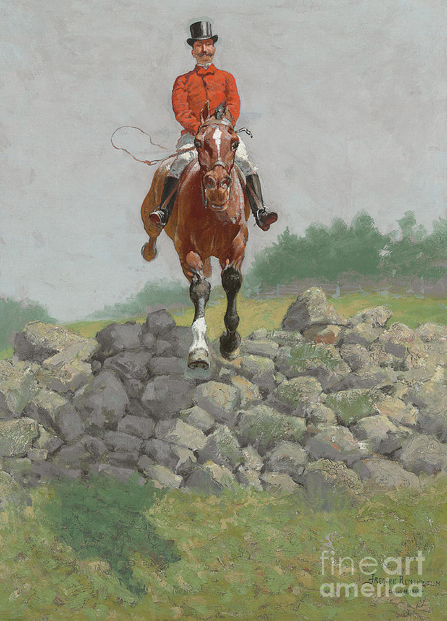 A Hunting Man, In Full Pursuit Painting by Frederic Remington