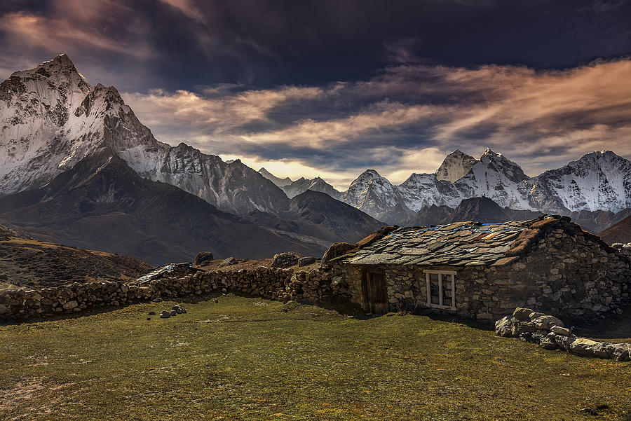 Architecture Photograph - A Hut In High Himalayas by Jeetendra