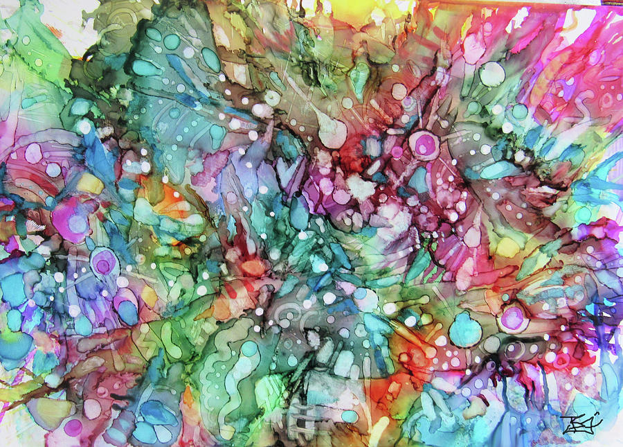 A-Ink Abstract 10 Painting by Jean Batzell Fitzgerald